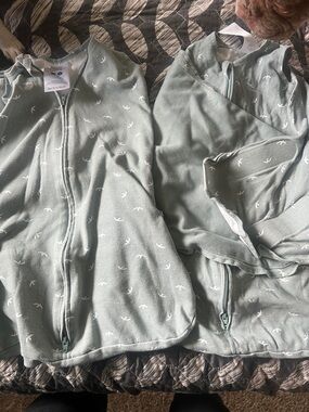 Halo Mint Green SleepSack Swaddle with White Bird Print x 2